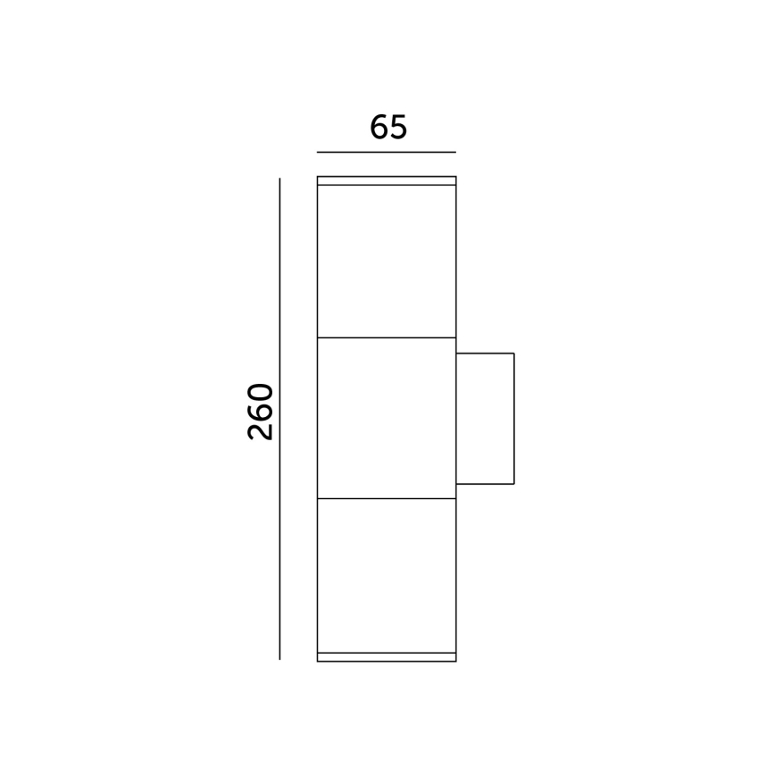 Outdoor-Wandleuchte 2xGU10/35W/230V IP54 rund schwarz