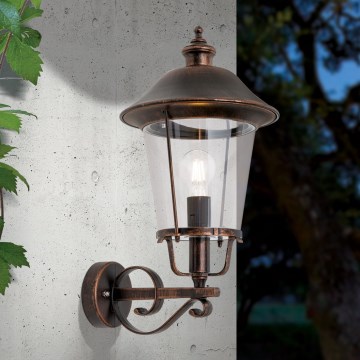 Outdoor-Wandleuchte KENZO 1xE27/100W/230V IP44 bronzen/Patina