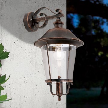 Outdoor-Wandleuchte KENZO 1xE27/100W/230V IP44 bronzen/Patina