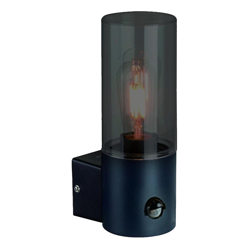 Outdoor-Wandleuchte mit Bewegungssensor HARLEM 1xE27/60W/230V IP44 schwarz