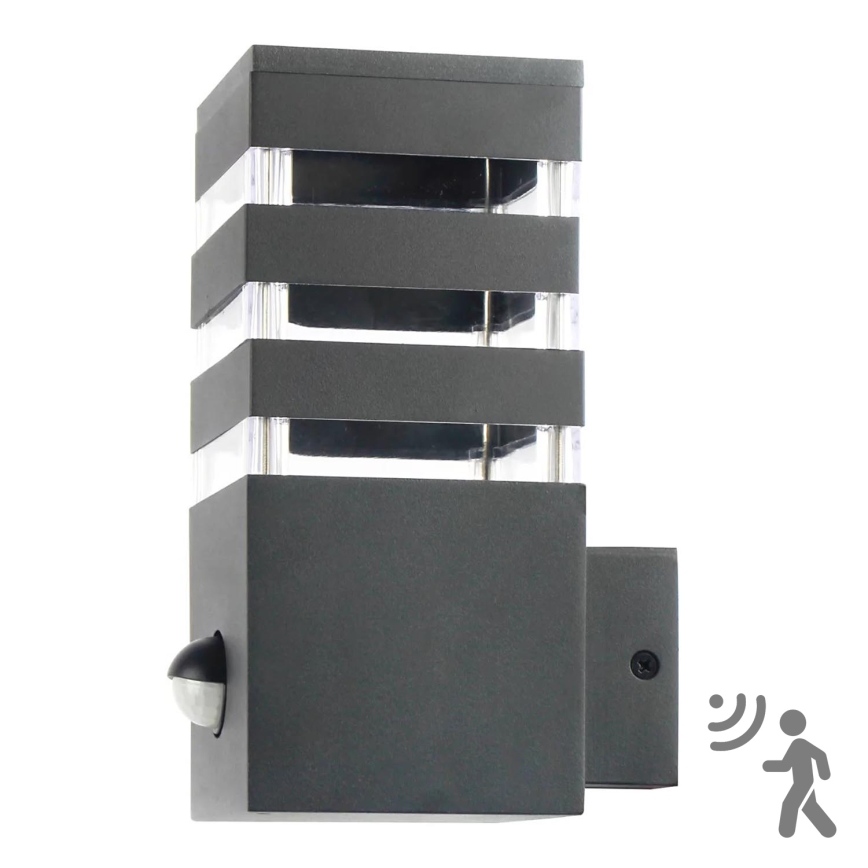 Outdoor-Wandleuchte mit Sensor TEKSAS 1xE27/12W/230V IP44 anthrazit