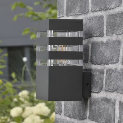Outdoor-Wandleuchte TEKSAS 1xE27/12W/230V IP44 anthrazit