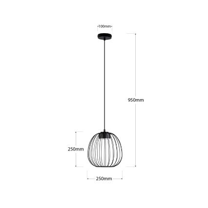 OVELLA Pendelleuchte an Kabel 1xGX53/10W/230V Ø 25 cm schwarz