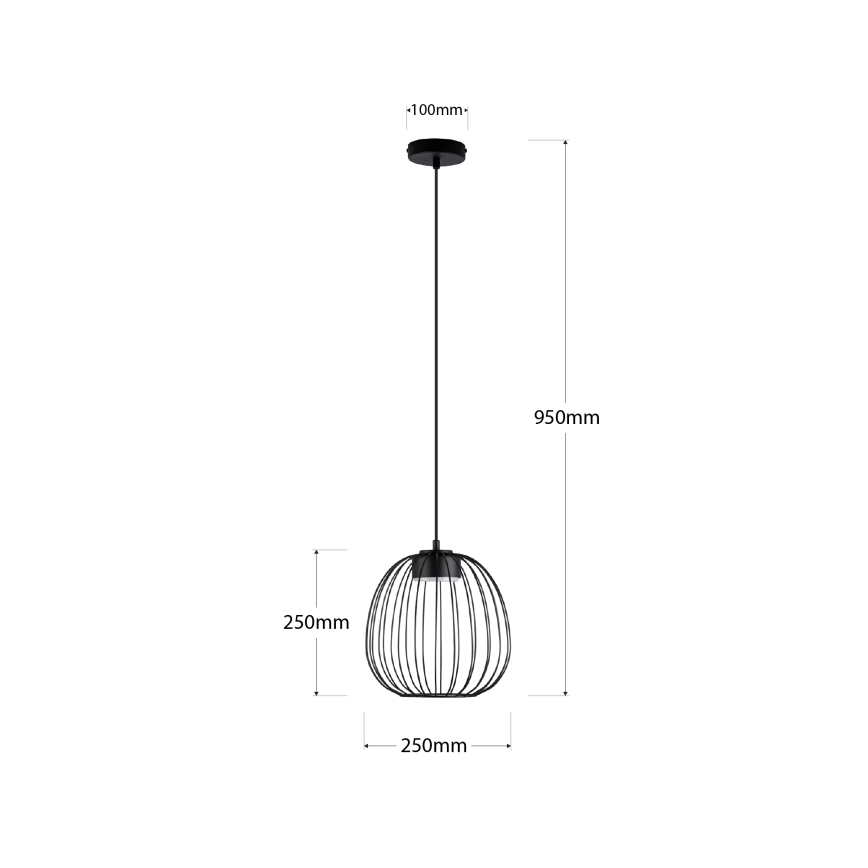 OVELLA Pendelleuchte an Kabel 1xGX53/10W/230V Ø 25 cm schwarz