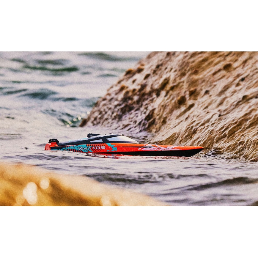 Overmax - ferngesteuertes RC-Boot X-TIDE 2400 mAh schwarz/orange