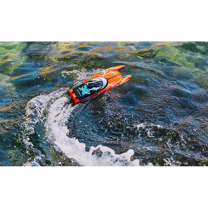 Overmax - ferngesteuertes RC-Boot X-TIDE 2400 mAh schwarz/orange