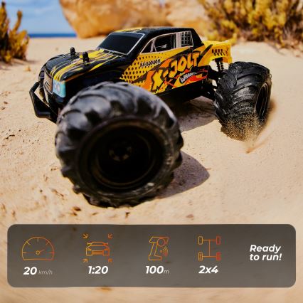 Overmax - RC-Auto X-JOLT mit Fernsteuerung, 1000 mAh, schwarz/gelb