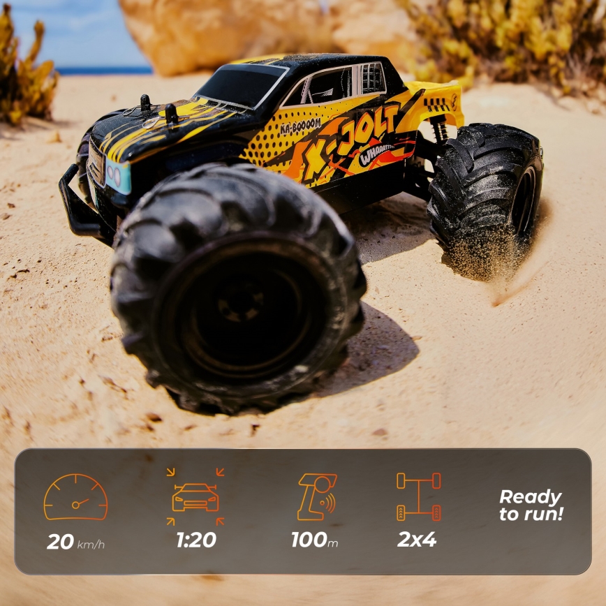 Overmax - RC-Auto X-JOLT mit Fernsteuerung, 1000 mAh, schwarz/gelb