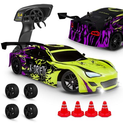 Overmax - RC-Drift-Auto mit Fernsteuerung X-DRIFT 1000 mAh gelb/lila