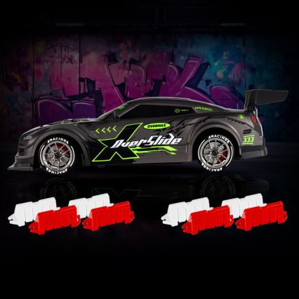 Overmax - ferngesteuertes RC-Driftauto X-OVERSLIDE 1000 mAh schwarz/grün/blau/rot