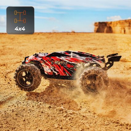 Overmax - ferngesteuertes RC-Auto 2-in-1 X-MONSTER 3.5 1700 mAh schwarz/rot/grün