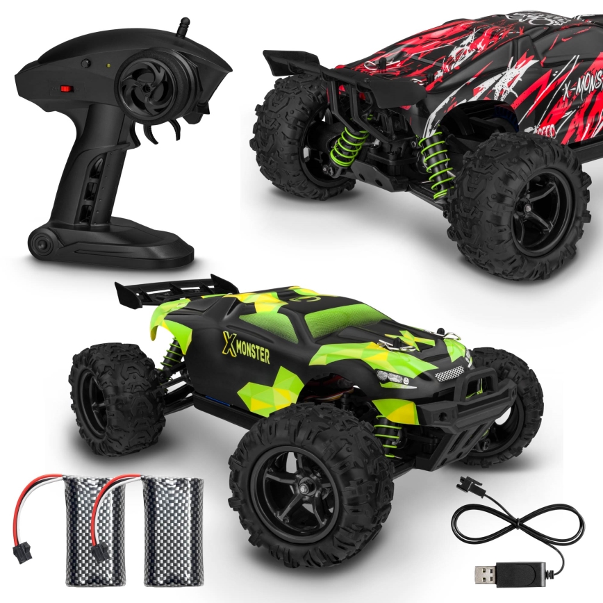 Overmax - ferngesteuertes RC-Auto 2-in-1 X-MONSTER 3.5 1700 mAh schwarz/rot/grün