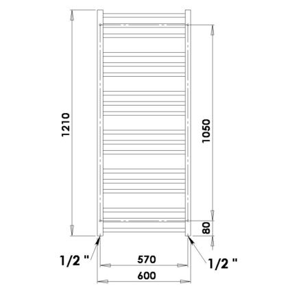 P.M.H. AV4B - Bad-Handtuchheizkörper AVENTO 567 W, 121 cm, schwarz