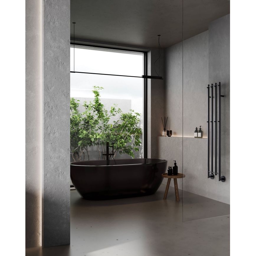 P.M.H. MO1B-R - Elektrischer Handtuchheizkörper MONA 93W/230V 153,3 cm IP44 schwarz