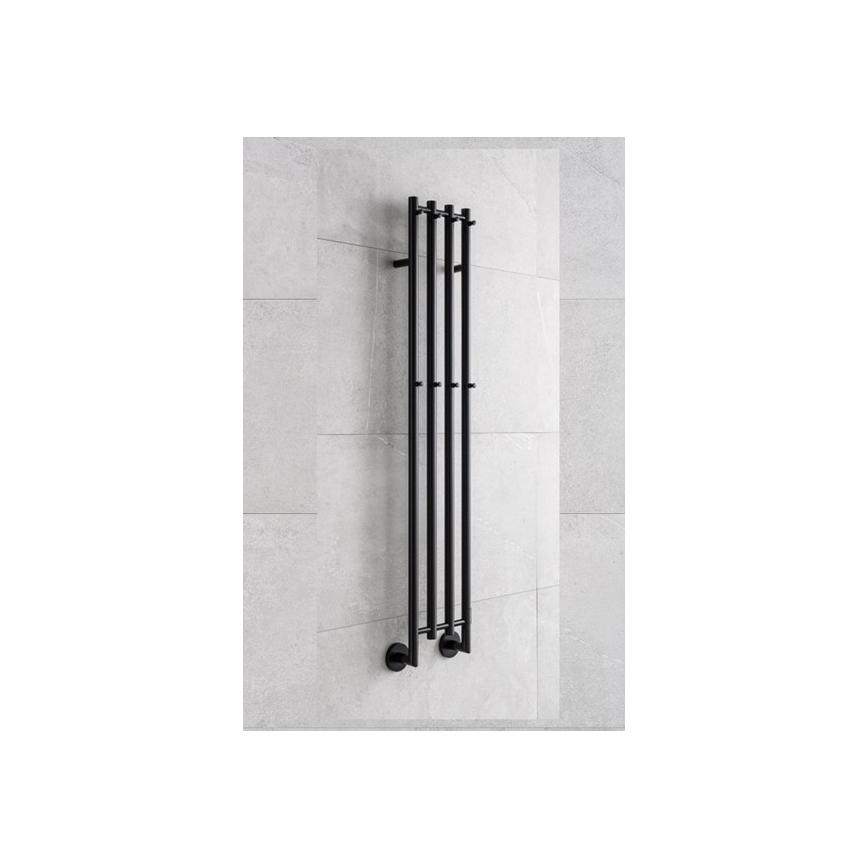 P.M.H. MO1B-R - Elektrischer Handtuchheizkörper MONA 93W/230V 153,3 cm IP44 schwarz