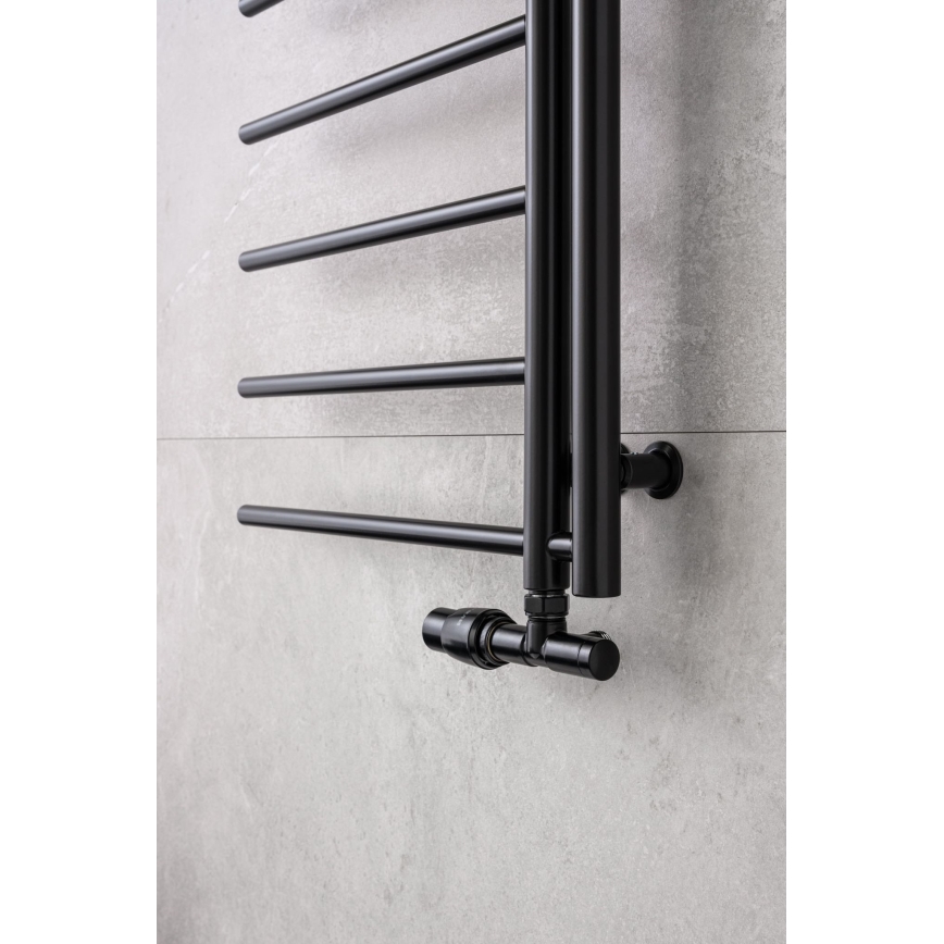 P.M.H. UNIKO-LB-EK - Ventil mit Thermostatkopf UNIKO links/schwarz