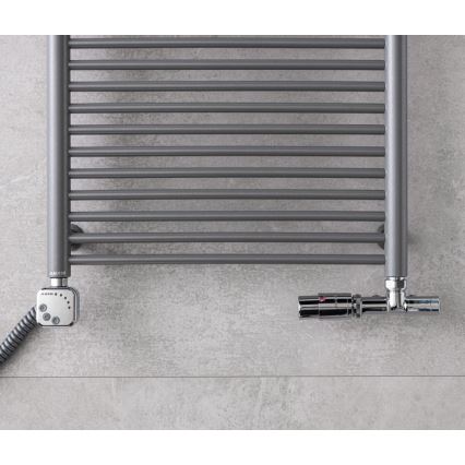 P.M.H. UNIKO-LC-EK - Ventil mit Thermostatkopf UNIKO, links, glänzender Chrom