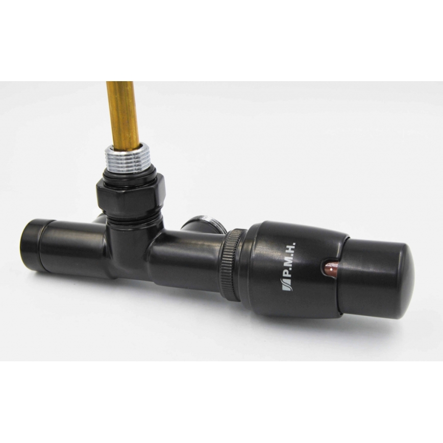 P.M.H. UNIKO-RB-EK - Ventil mit Thermostatkopf UNIKO rechts/schwarz