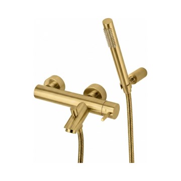 Paffoni - Badewannen-Set LIGHT mit Wannenarmatur, gebürstetes Gold