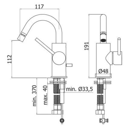 Paffoni - Bidetarmatur LIGHT schwarz