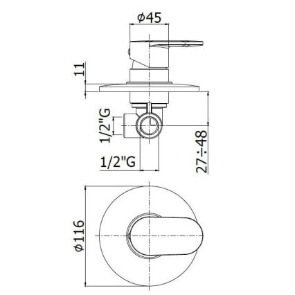 Paffoni - Duscharmatur CANDY glänzend verchromt