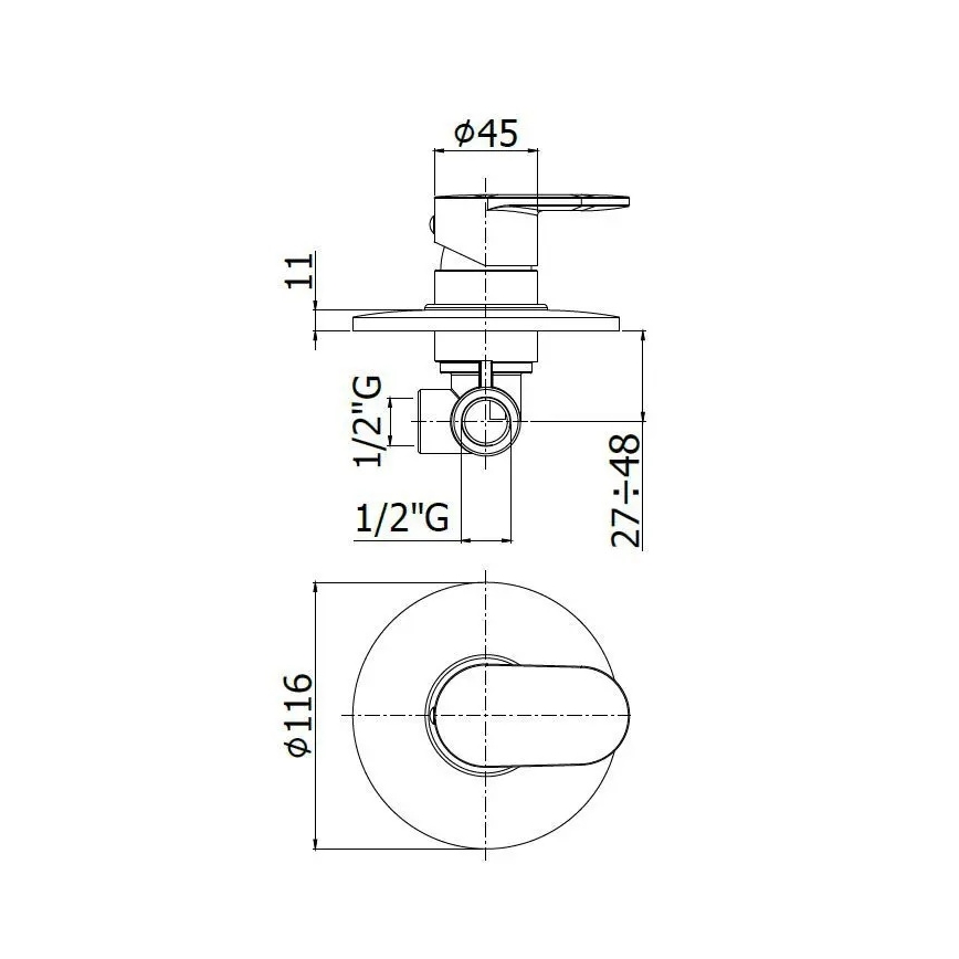 Paffoni - Duscharmatur CANDY glänzend verchromt