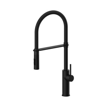 Paffoni - Küchenarmatur LIGHT mit ausziehbarer Brause, 52,5 cm, schwarz