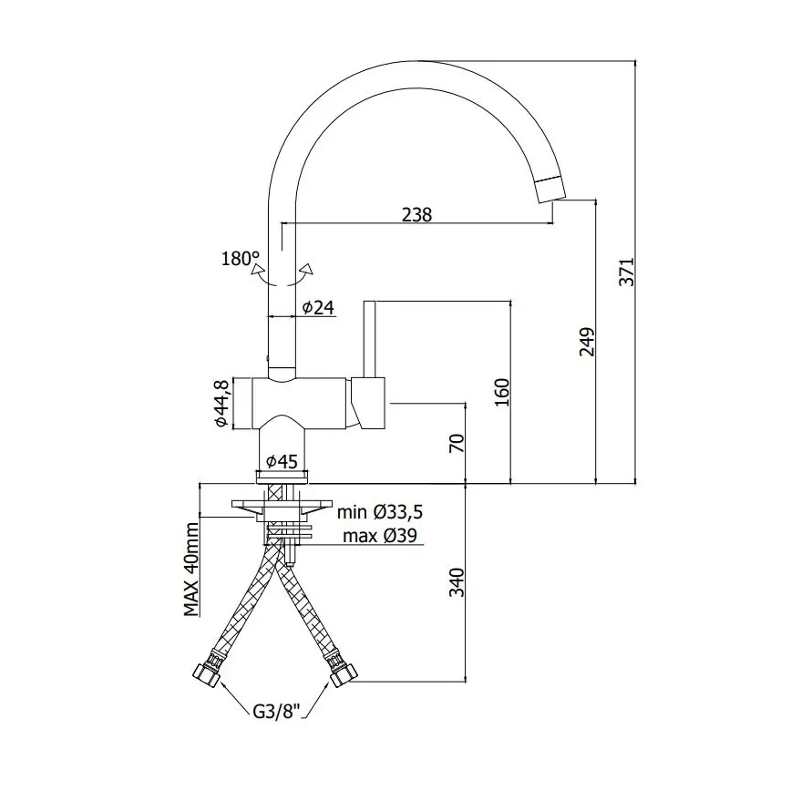 Paffoni - Küchenarmatur LIGHT schwarz
