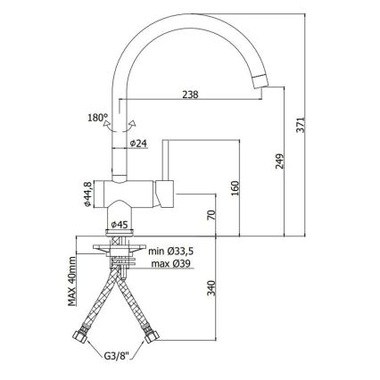 Paffoni - LIGHT Spültischarmatur, gebürstetes Gold