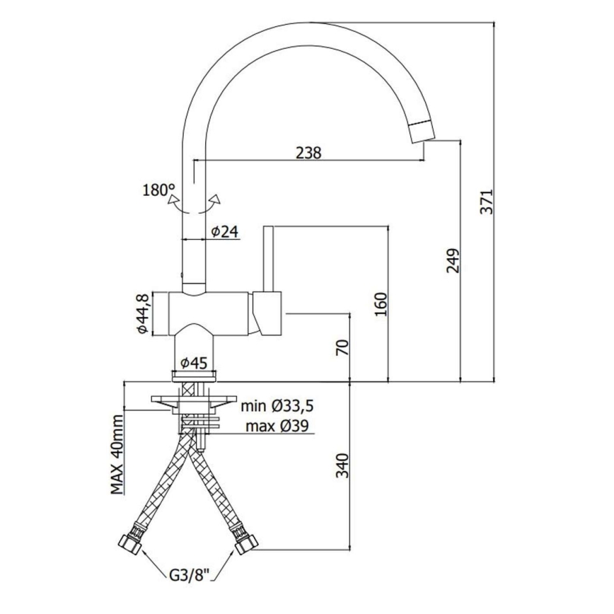 Paffoni - LIGHT Spültischarmatur, gebürstetes Gold