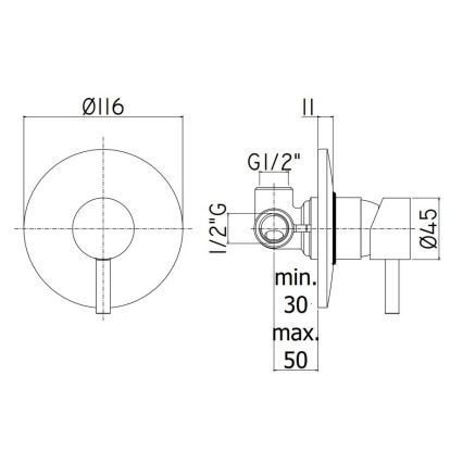 Paffoni - Unterputz-Duscharmatur LIGHT matt verchromt
