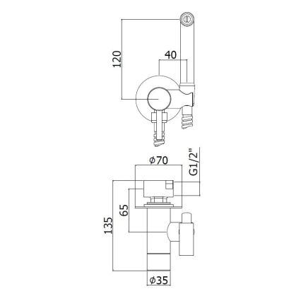 Paffoni - Wand-Set mit Hand-Bidetbrause für Unterputzmontage KIT, Hochglanz-Chrom