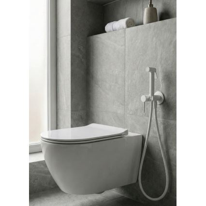 Paffoni - Wand-Set mit Hand-Bidet-Dusche zur Unterputzmontage RINGO WEST weiß
