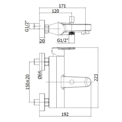 Paffoni - Wannenarmatur CANDY glänzender Chrom