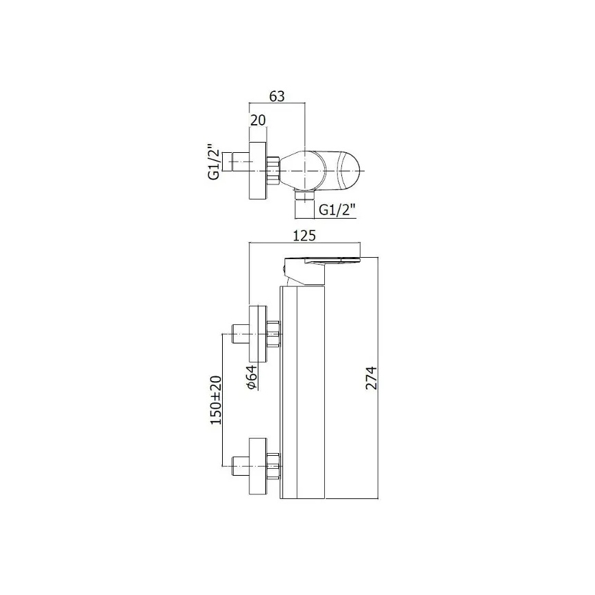 Paffoni - Wannenarmatur CANDY, polierter Chrom