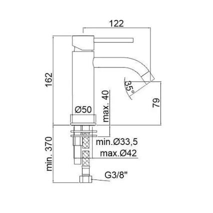 Paffoni - Waschtischarmatur LIGHT gebürstetes Gold-Finish