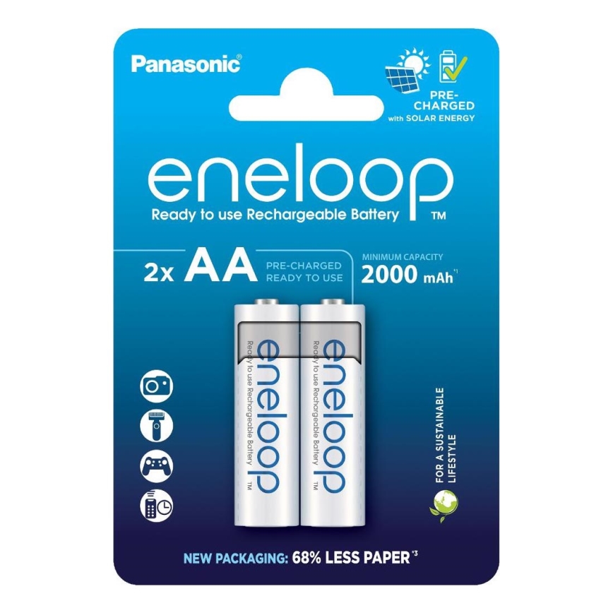 Panasonic - 2 Stk. Akku AA Eneloop 2000 mAh