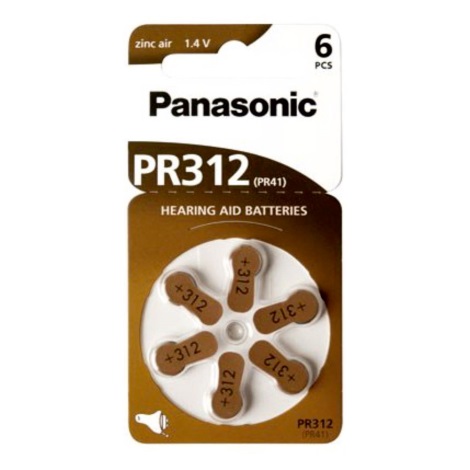 Panasonic - 6 St Batterie für Hörgeräte PR-312 1,4V