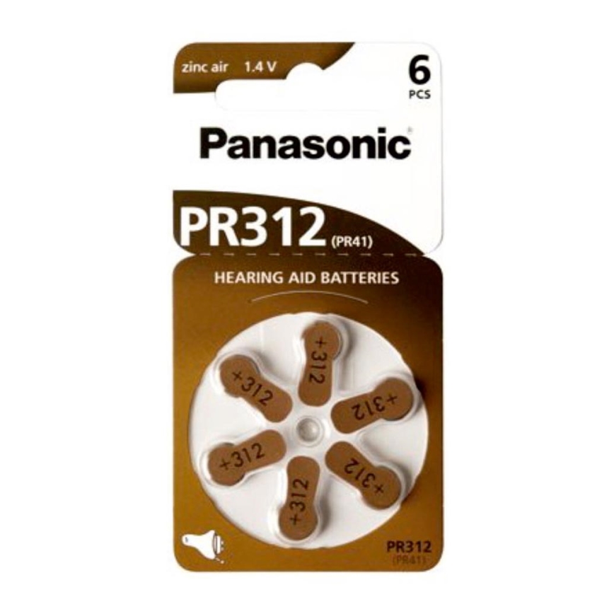 Panasonic - 6 St Batterie für Hörgeräte PR-312 1,4V