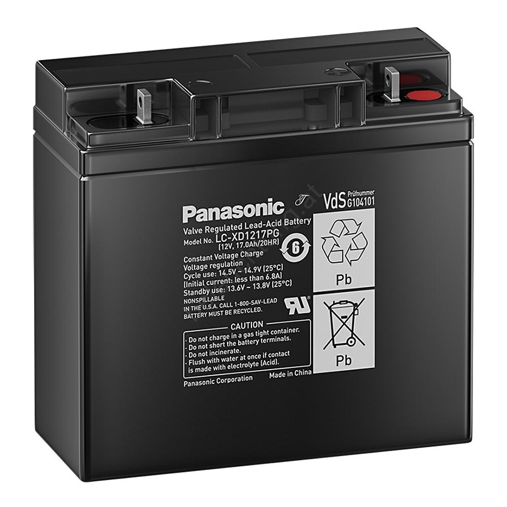 Panasonic LC-XD1217PG - Bleiakkumulator 12V/17Ah/Öse M5 | Beleuchtung