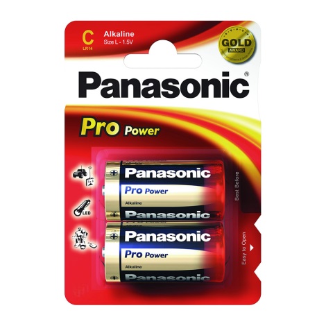 Panasonic LR14 PPG - 2 Stück Alkalibatterien C Pro Power 1,5V