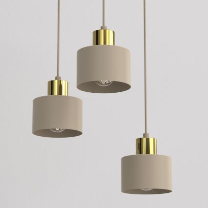 PARKLA Pendelleuchte, kabelhängend, 3xE27/15W/230V, beige/gold