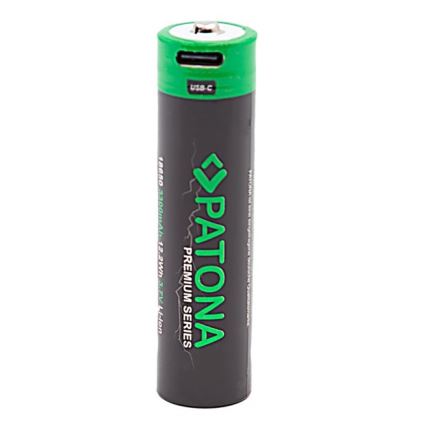 PATONA - Akku 18650 Li-lon 3350mAh PREMIUM 3,7V mit USB-C Laden