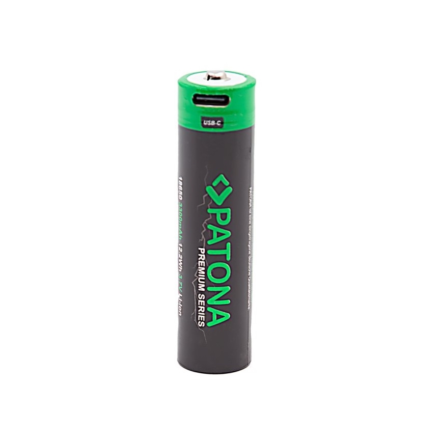 PATONA - Akku 18650 Li-lon 3350mAh PREMIUM 3,7V mit USB-C Laden