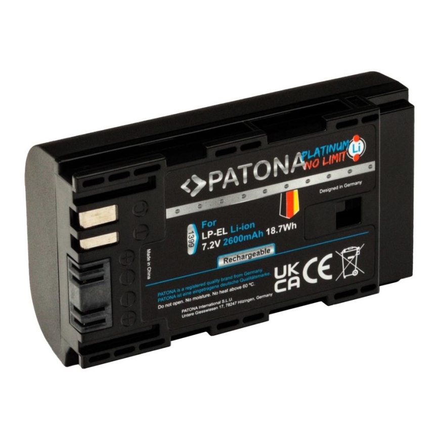 PATONA - Akku Canon LP-EL 2600mAh Li-Ion Platinum für Blitzgerät Speedlite EL-1