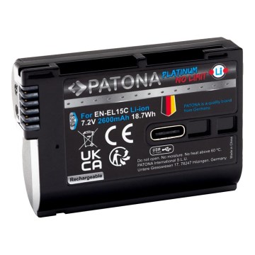PATONA - Akku für Nikon EN-EL15C 2600 mAh Li-Ion Platinum USB-C