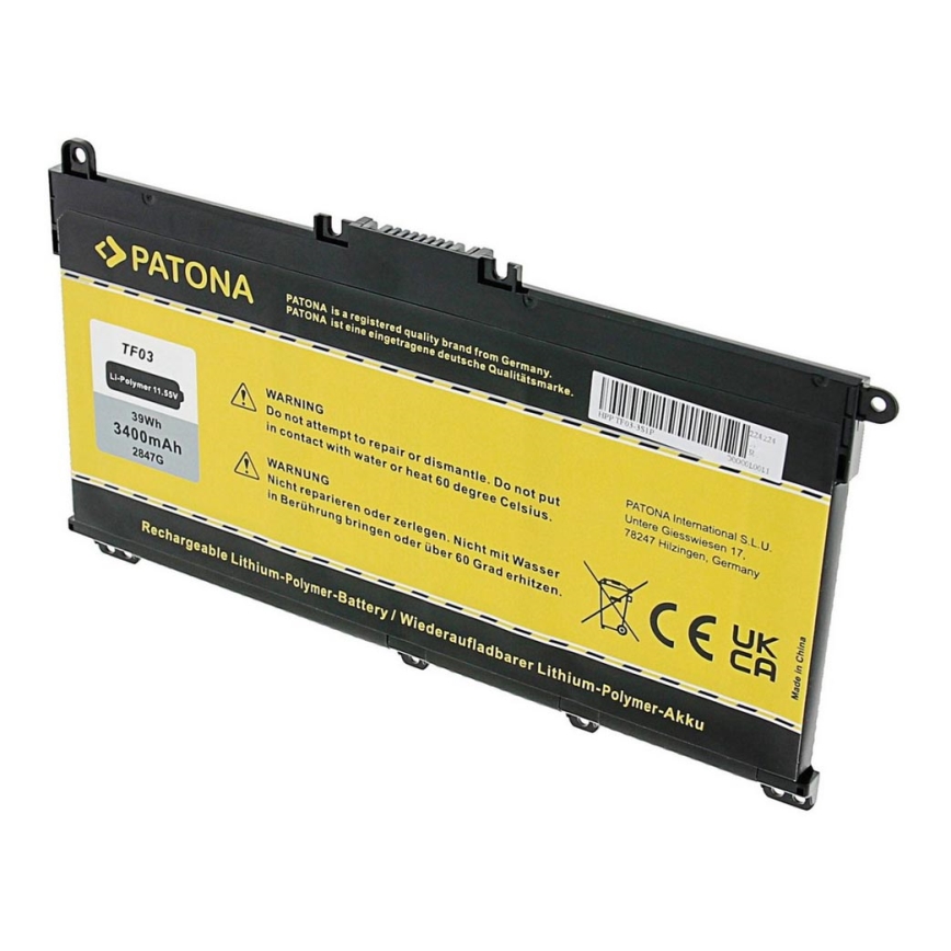 PATONA - Akku HP Pavilion 14-BF/15-CC 3400mAh Li-Pol 11,55V TF03XL