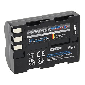 PATONA - Akku Nikon EN-EL3E 2250mAh Li-Ionen Platinum USB-C-Aufladung