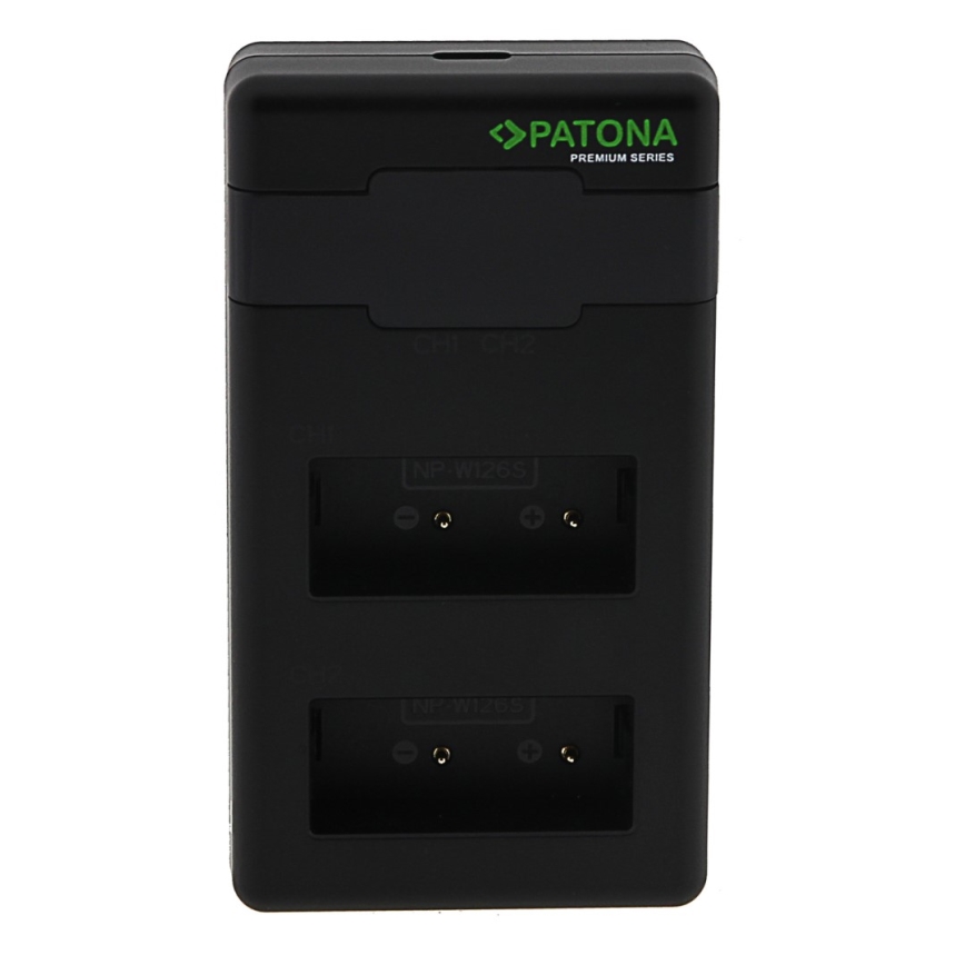 PATONA - Schnellladegerät Dual Fuji NP-W126 + USB-C Kabel 0,6m