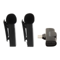 PATONA - SET 2x Drahtloses Mikrofon mit einem Clip für Smartphones USB-C 5V 50 mAh